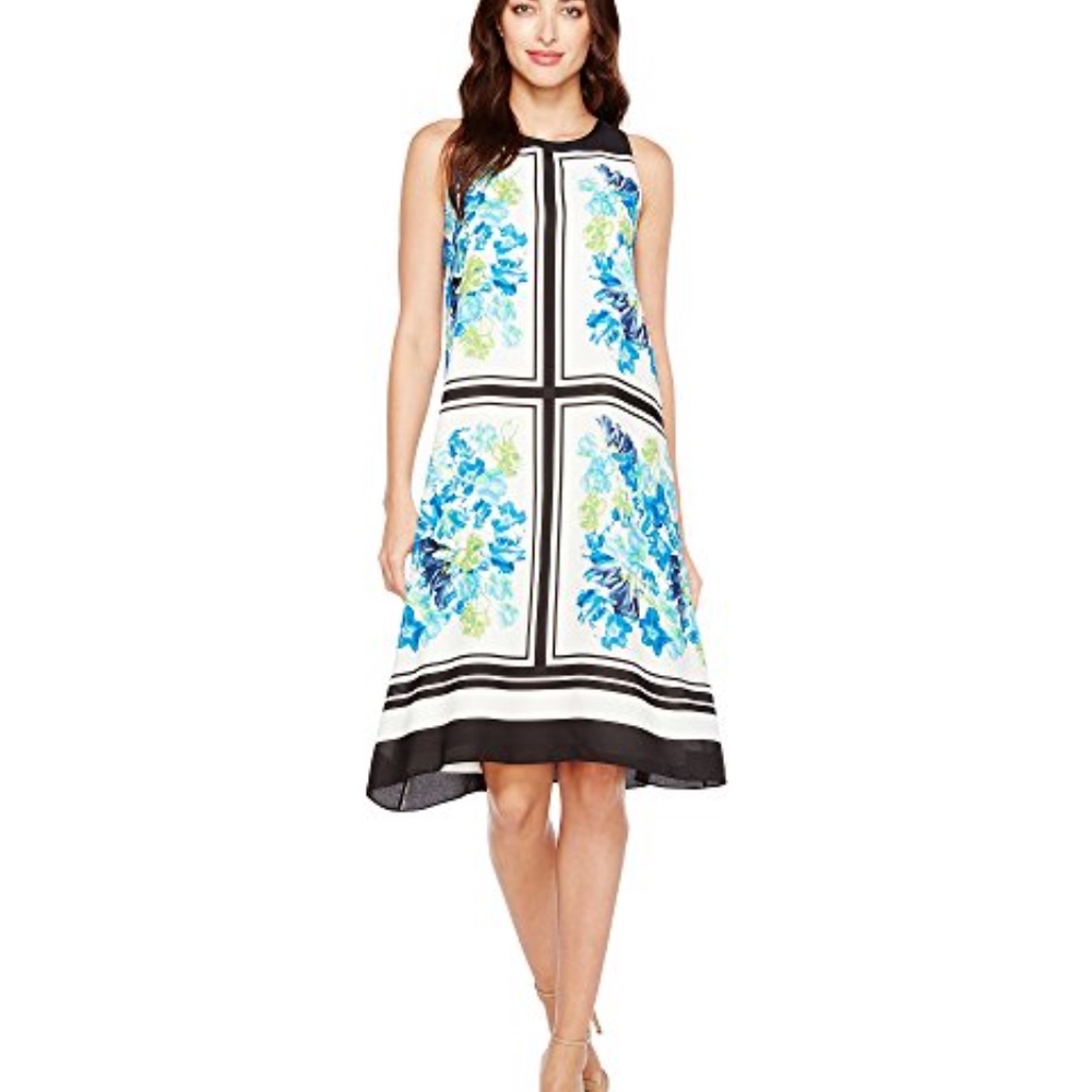 CeCe Whispering Tile Blooms Halter Dress